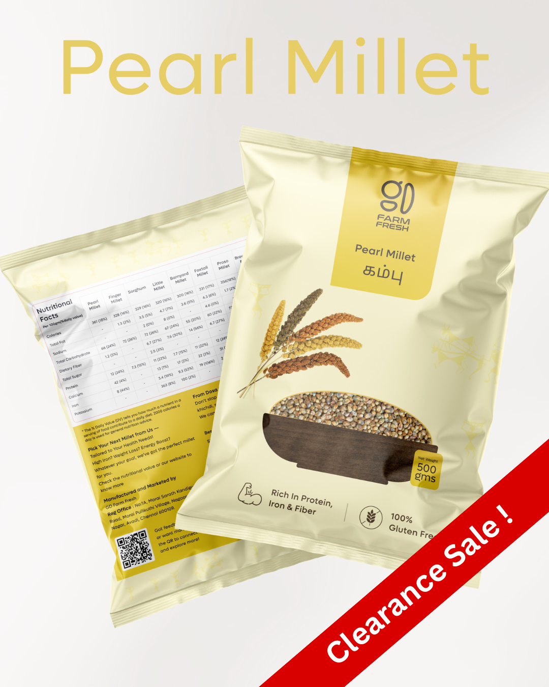 GD Farm Fresh Pearl Millet (Kambu), Iron Rich Whole Grain